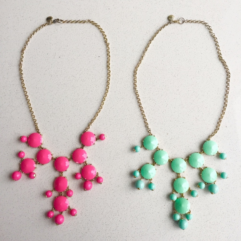 (2) J Crew Bubble Statement Necklaces - EUC